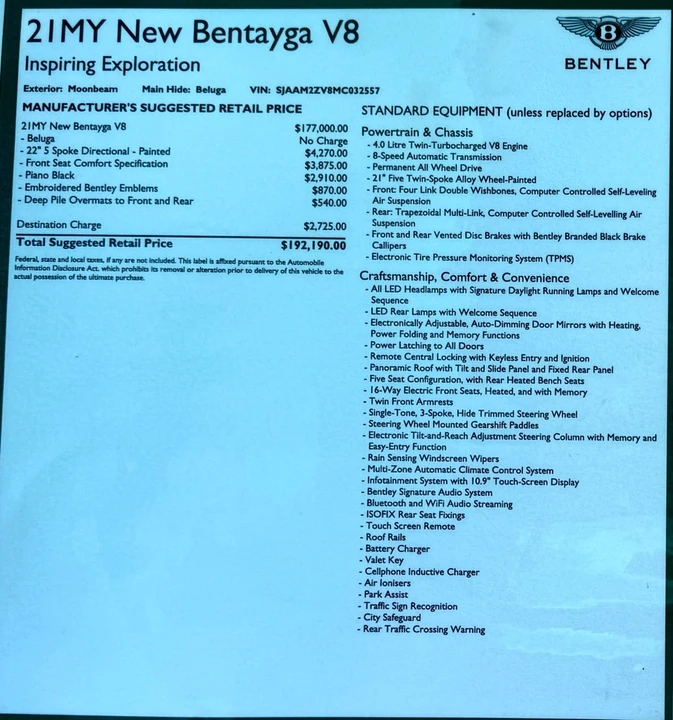 2021 Bentley Bentayga - Image 4 of 12