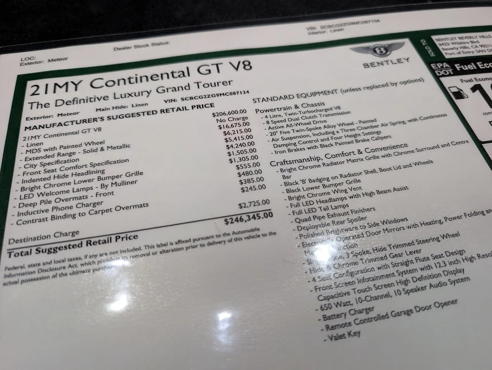 2021 Bentley Continental GT 3rd Gen - Image 2 of 21