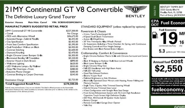 2021 Bentley Continental GT 3rd Gen - Image 7 of 31