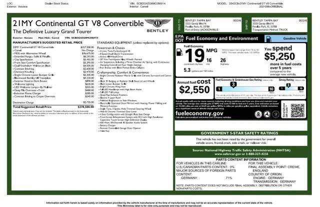 2021 Bentley Continental GT 3rd Gen - Image 6 of 31