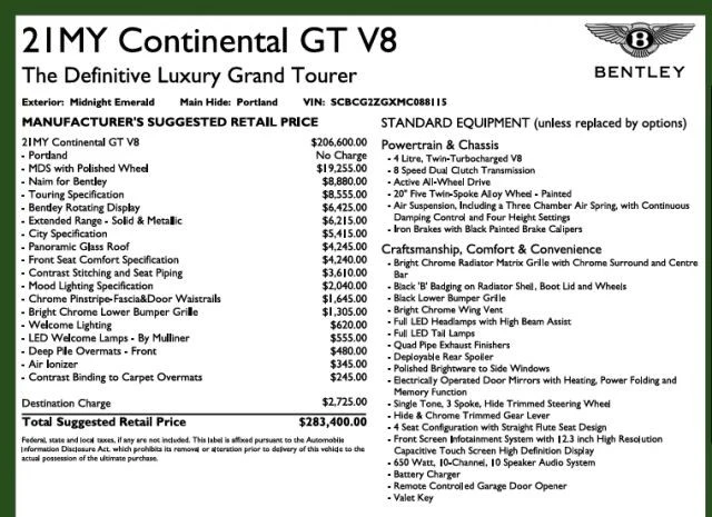 2021 Bentley Continental GT 3rd Gen - Image 7 of 12