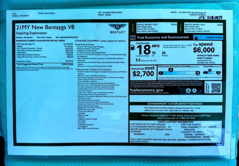 2021 Bentley Bentayga - Image 10 of 13