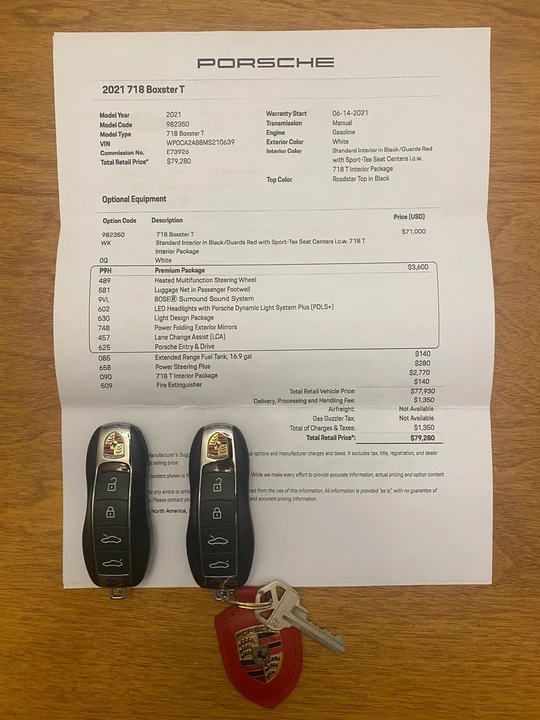 2021 Porsche 718 Boxster T - Image 6 of 6