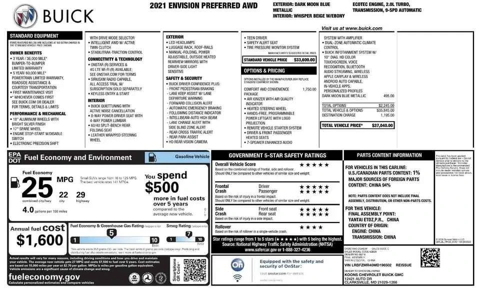 2021 Buick Envision - Image 13 of 13