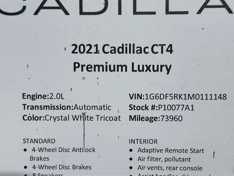 2021 Cadillac CT4 - Image 16 of 17