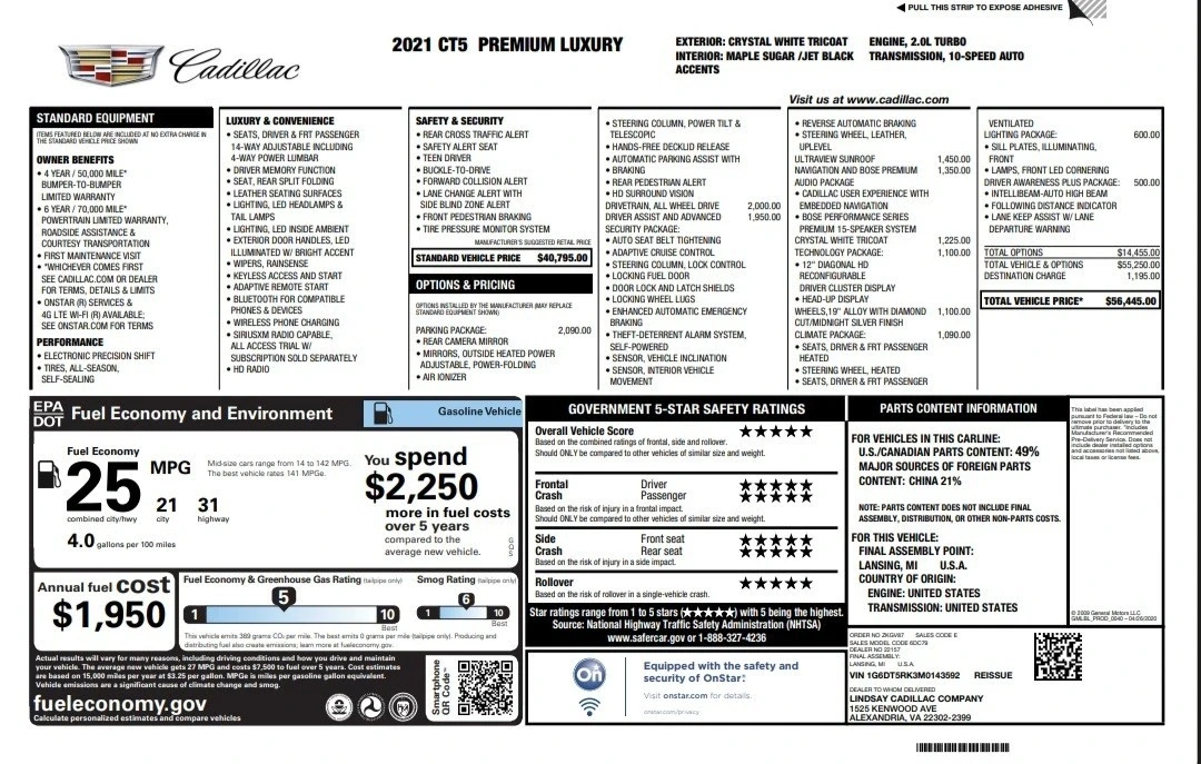 2021 Cadillac CT5 - Image 13 of 14