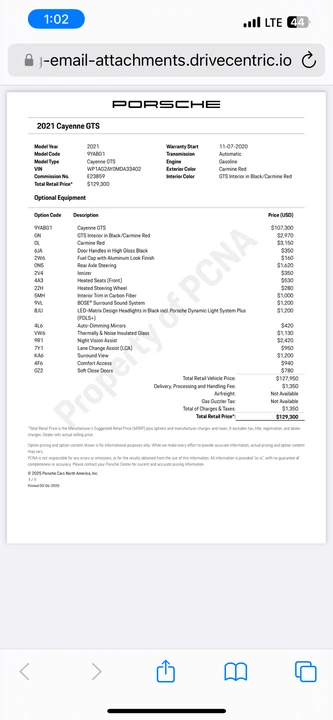 2021 Porsche 9Y0/9Y3 Cayenne GTS - Image 12 of 12
