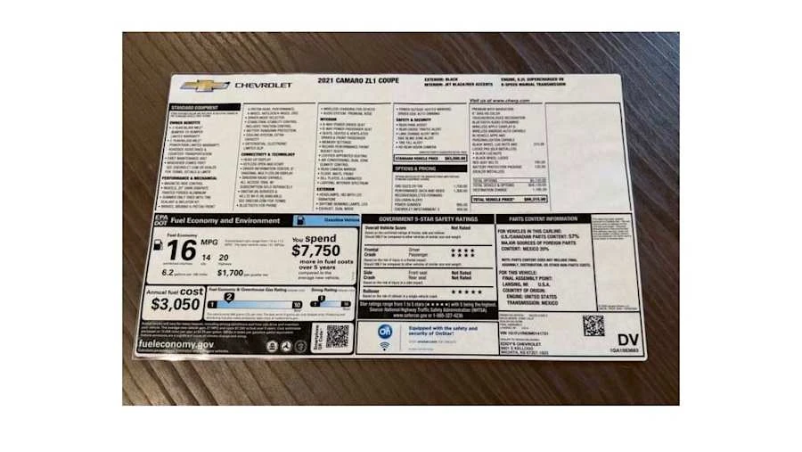 2021 Chevrolet Camaro ZL1 6th Gen - Image 25 of 26