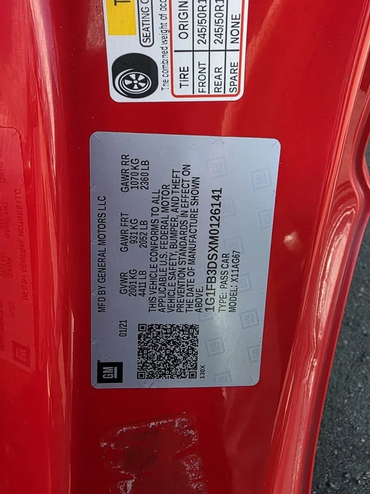 2021 Chevrolet Camaro 6th Gen - Image 11 of 14