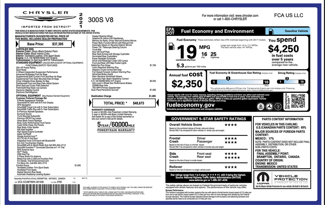 2021 Chrysler 300 (2005-2023) - Image 7 of 21