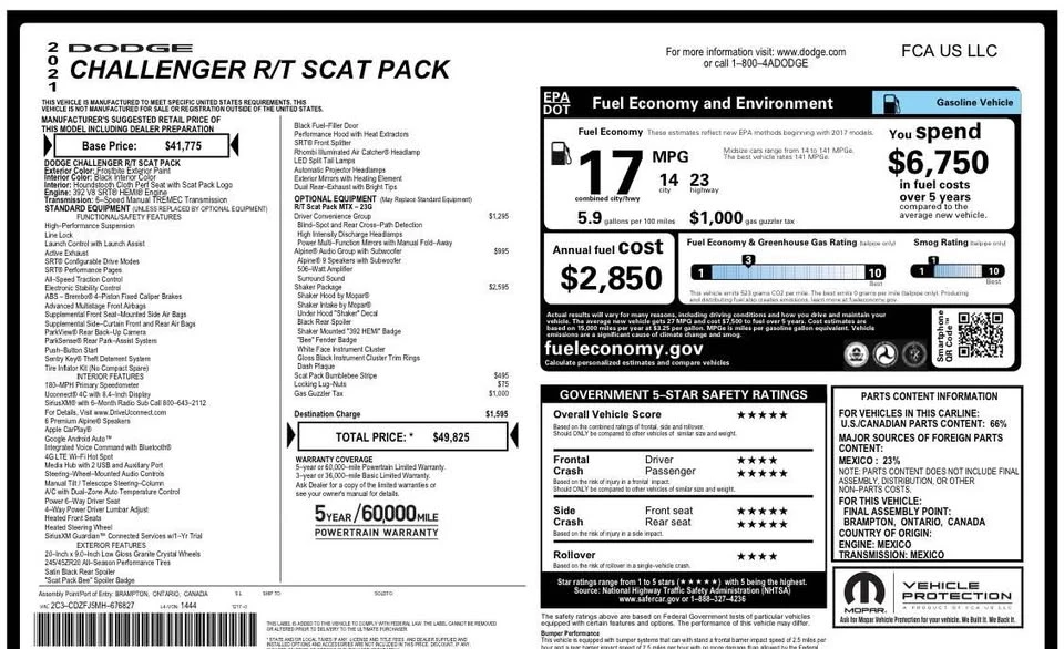 2021 Dodge Challenger SRT8 & 392 3rd Gen - Image 7 of 7
