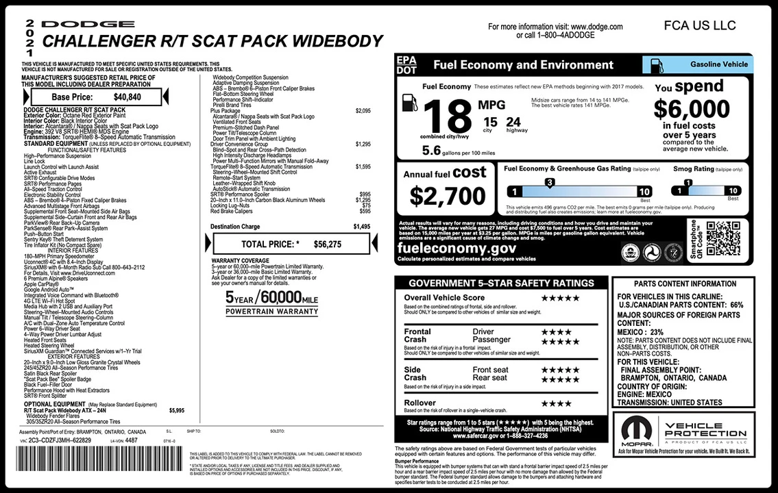 2021 Dodge Challenger SRT8 & 392 3rd Gen - Image 7 of 21