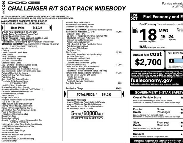 2021 Dodge Challenger SRT8 & 392 3rd Gen - Image 20 of 20