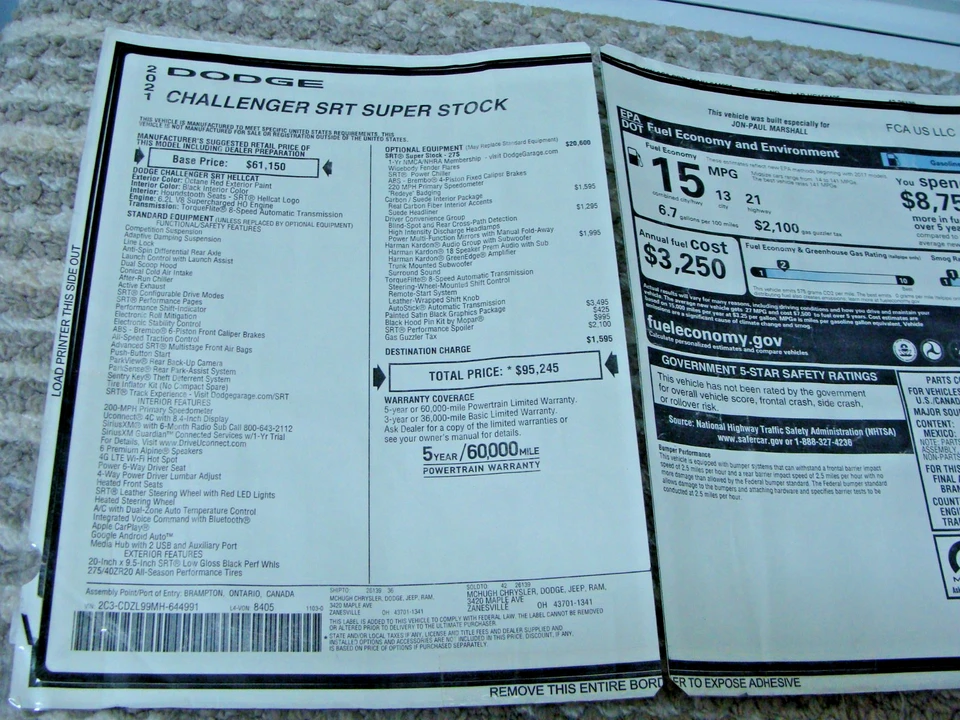2021 Dodge Challenger SRT Hellcat 3rd Gen - Image 18 of 21
