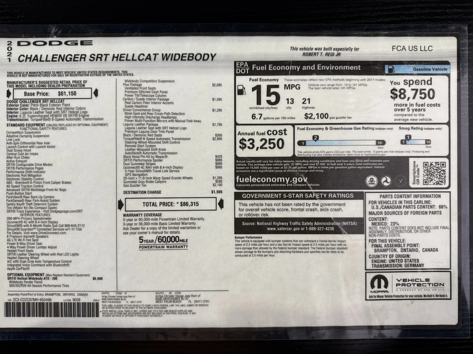 2021 Dodge Challenger SRT Hellcat 3rd Gen - Image 2 of 21