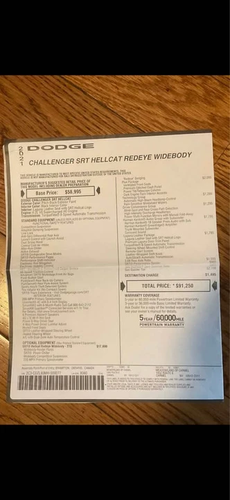 2021 Dodge Challenger SRT Hellcat 3rd Gen - Image 14 of 15
