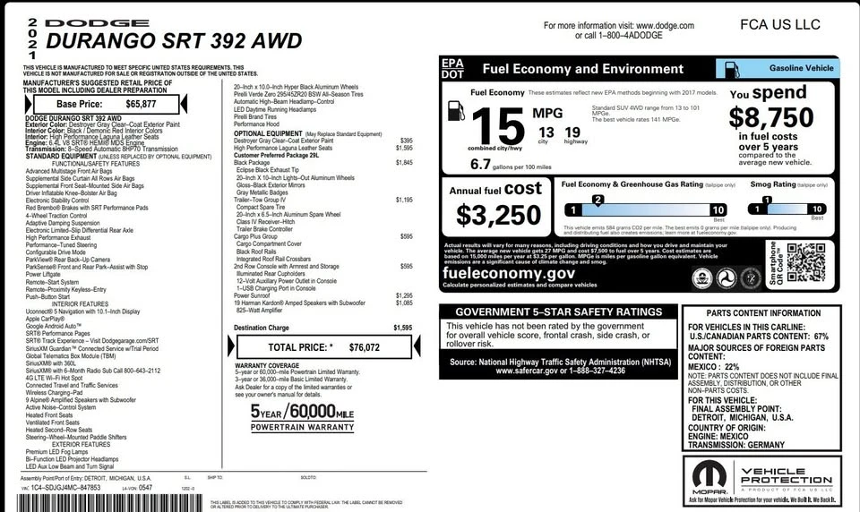 2021 Dodge Durango 3rd Gen - Image 14 of 14