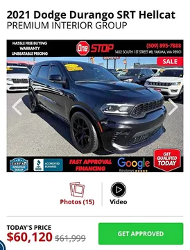 2021 Dodge Durango SRT Hellcat Premium Sport Utility 4D