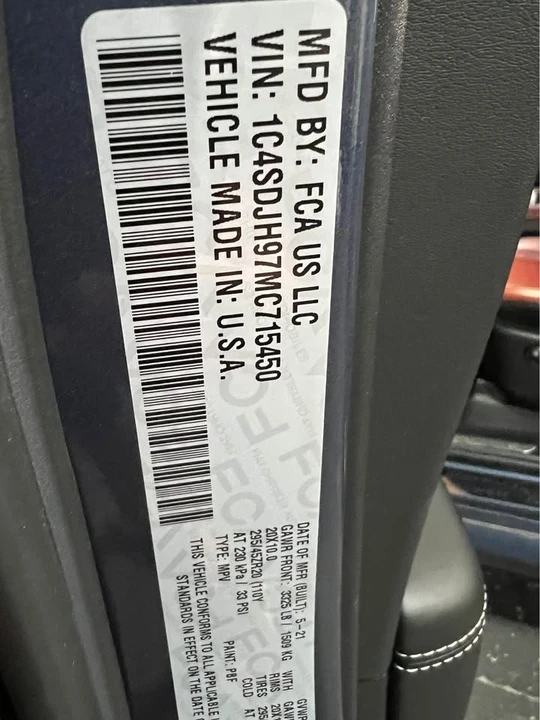 2021 Dodge Durango SRT Hellcat 3rd Gen - Image 9 of 10