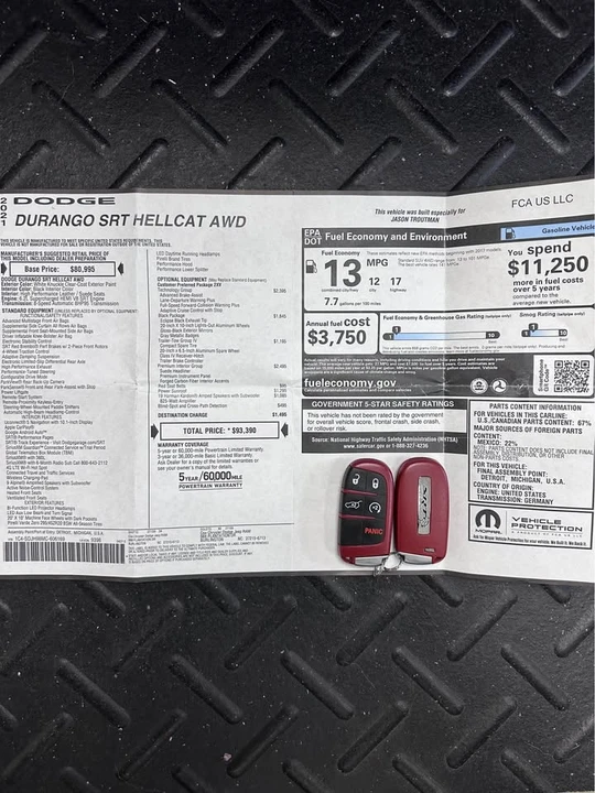2021 Dodge Durango SRT Hellcat 3rd Gen - Image 18 of 18