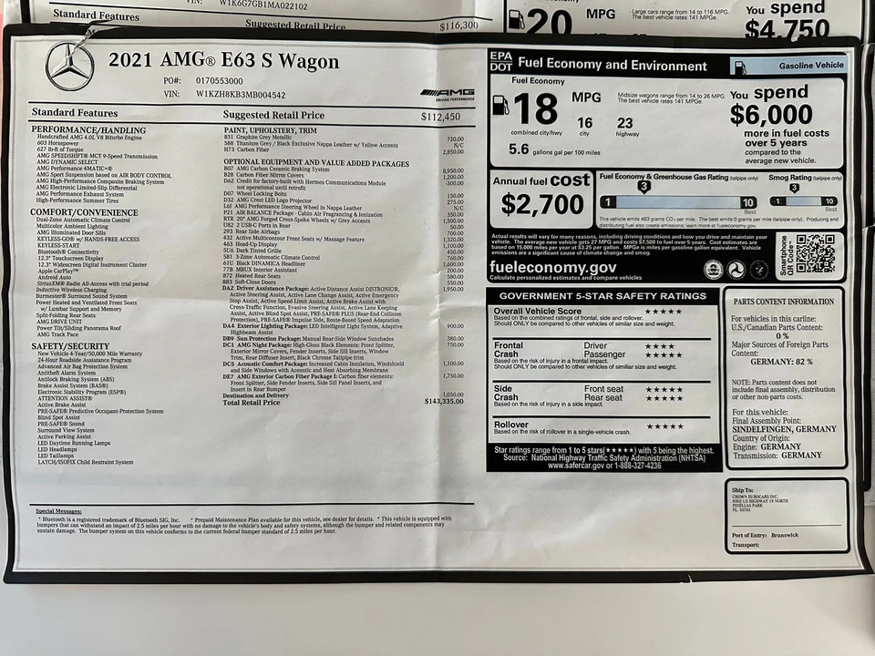 2021 Mercedes-Benz W213 E 63 AMG - Image 10 of 10