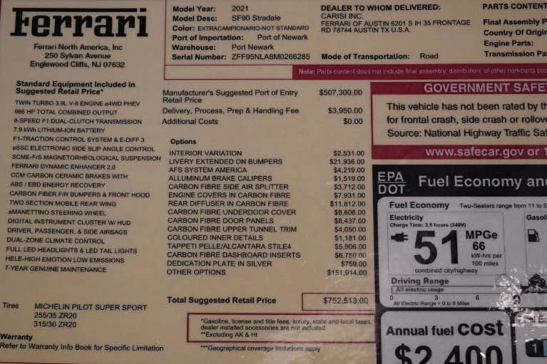 2021 Ferrari SF90 Stradale - Image 14 of 15