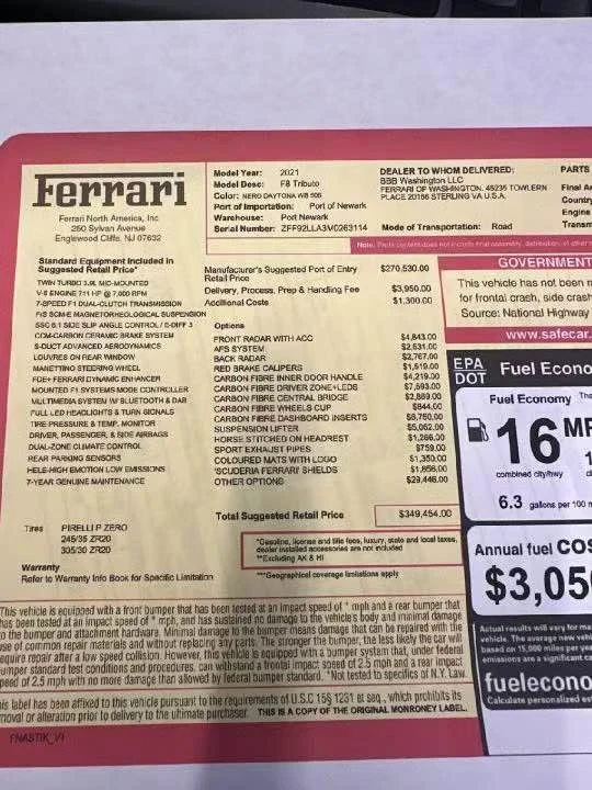 2021 Ferrari F8 Tributo - Image 17 of 17