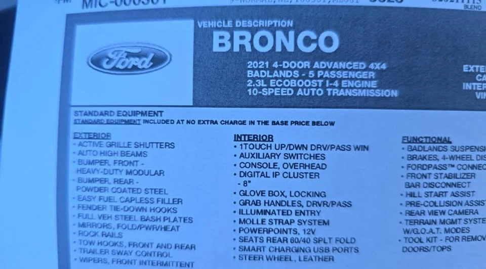 2021 Ford Bronco 6th Gen - Image 9 of 10
