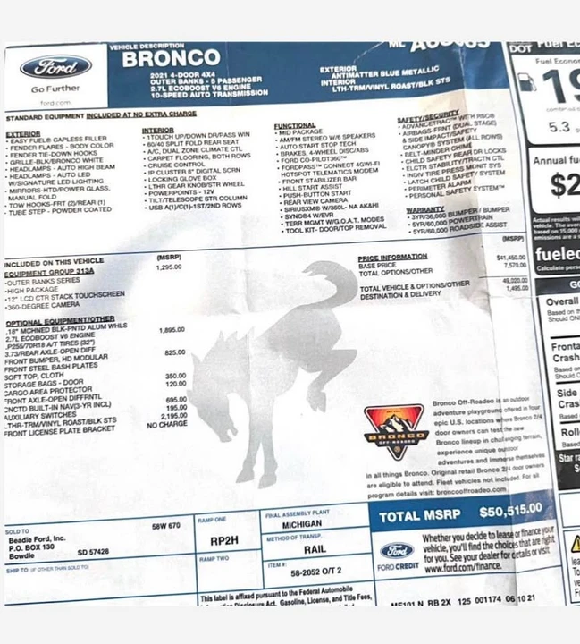 2021 Ford Bronco 6th Gen - Image 11 of 11