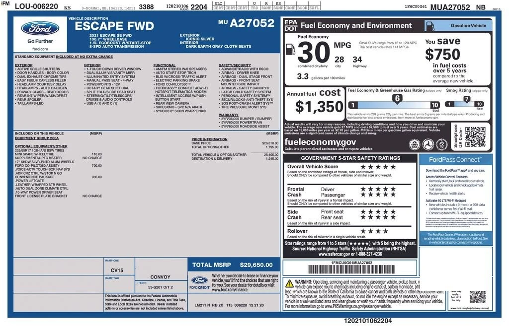2021 Ford Escape - Image 2 of 2