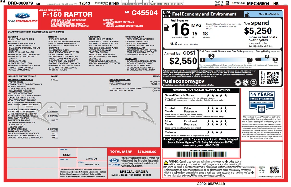 2021 Ford F-150 Raptor 14th Gen - Image 25 of 25