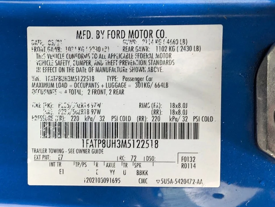 2021 Ford S550 Mustang - Image 9 of 10