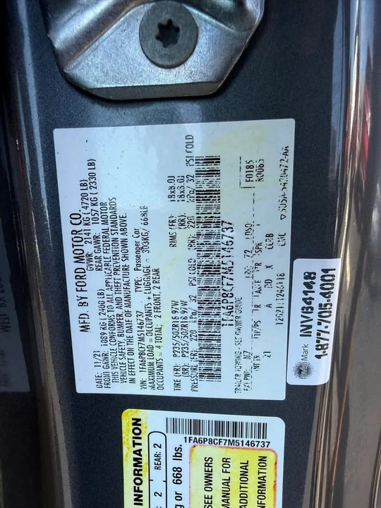 2021 Ford S550 Mustang - Image 16 of 19