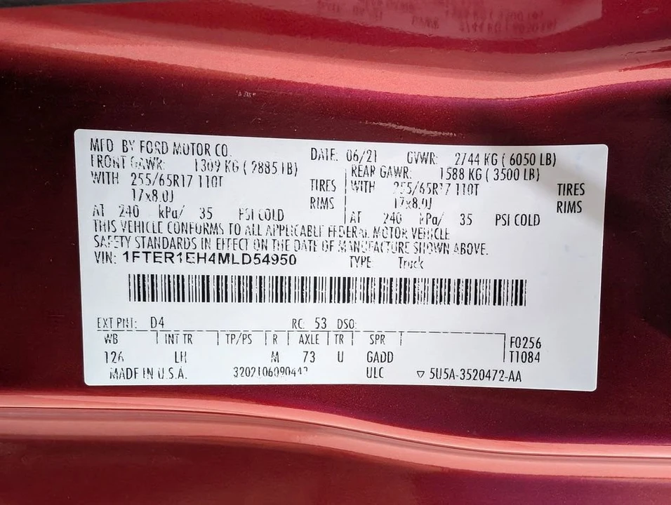 2021 Ford Ranger 5th Gen - Image 11 of 12