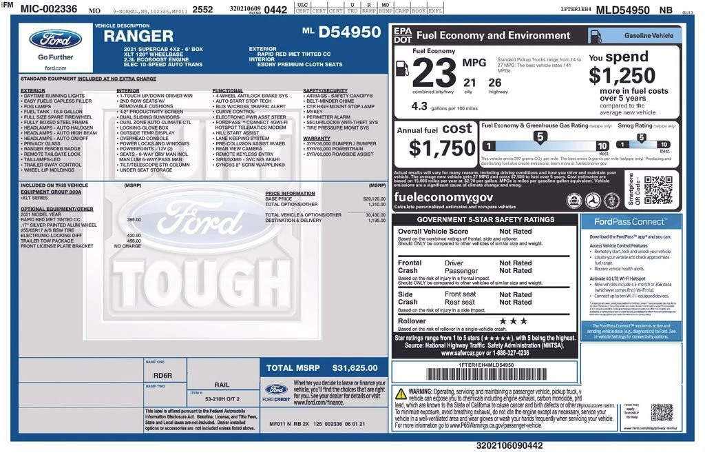 2021 Ford Ranger 4th Gen - Image 13 of 13