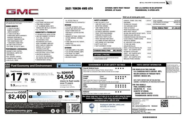 2021 GMC Yukon 5th Gen - Image 3 of 21