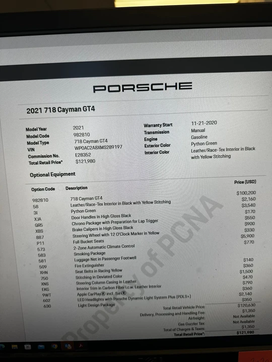 2021 Porsche 718 Cayman GT4 - Image 13 of 13
