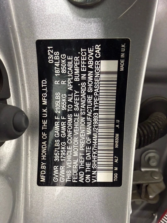 2021 Honda Civic 10th Gen - Image 14 of 21