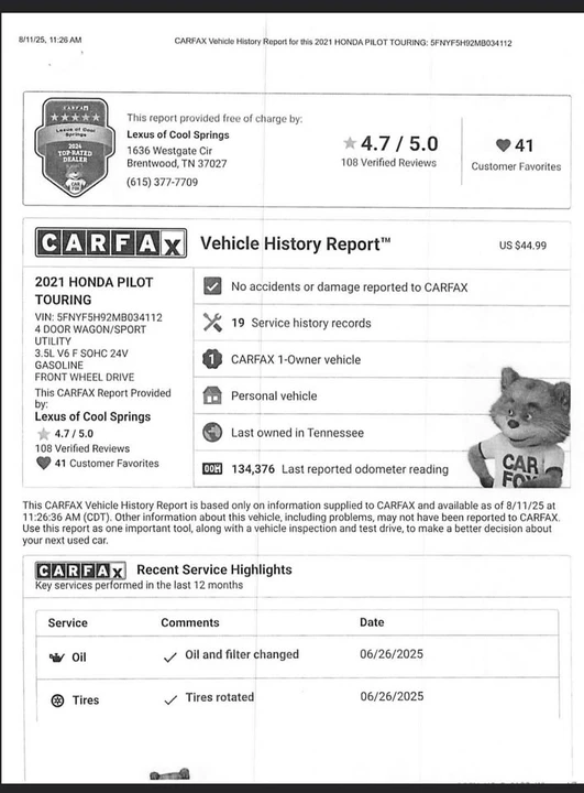 2021 Honda Pilot 3rd Gen - Image 19 of 20