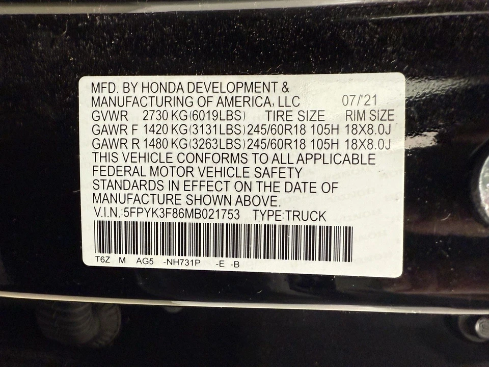 2021 Honda Ridgeline 2nd Gen - Image 18 of 21
