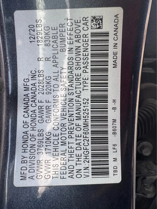 2021 Honda Civic 10th Gen - Image 14 of 14