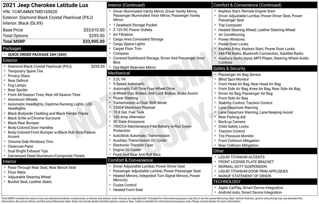 2021 Jeep KL Cherokee - Image 4 of 21