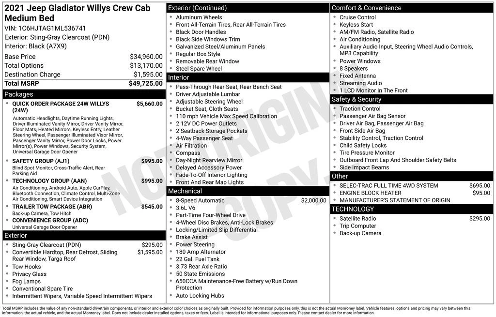 2021 Jeep JT Gladiator - Image 4 of 12