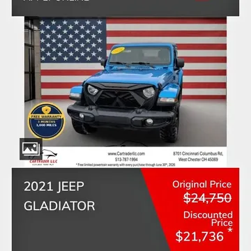 2021 Jeep Gladiator Willys Pickup 4D 5 ft