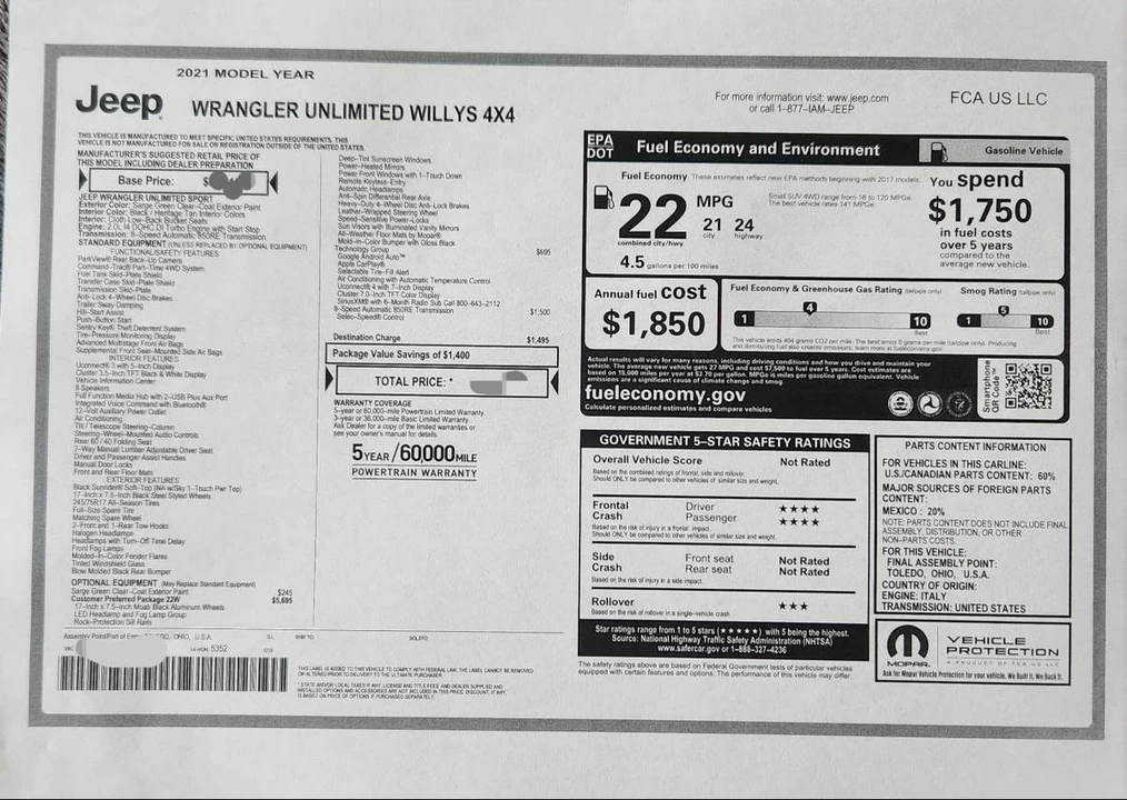 2021 Jeep JL Wrangler - Image 15 of 15