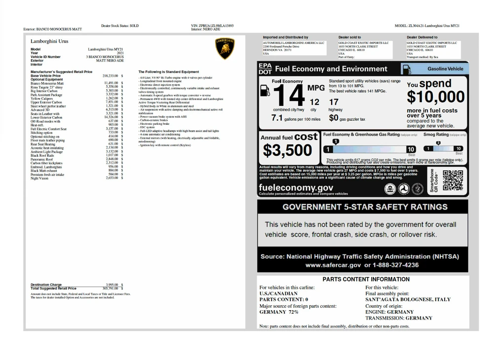 2021 Lamborghini Urus - Image 3 of 13