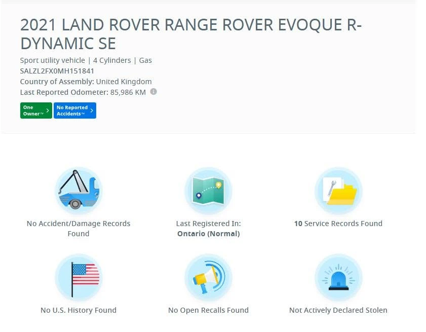 2021 Land Rover Range Rover Evoque 2nd Gen - Image 2 of 20