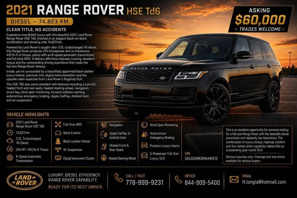 2021 Land Rover Range Rover L405 - Image 6 of 8