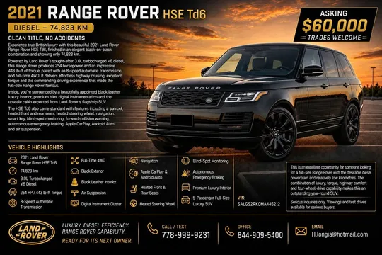 2021 Land Rover Range Rover HSE Td6