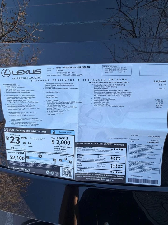 2021 Lexus IS 3rd Gen - Image 19 of 20